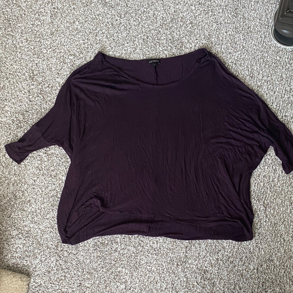 Express Deep Purple dolman high low blouse